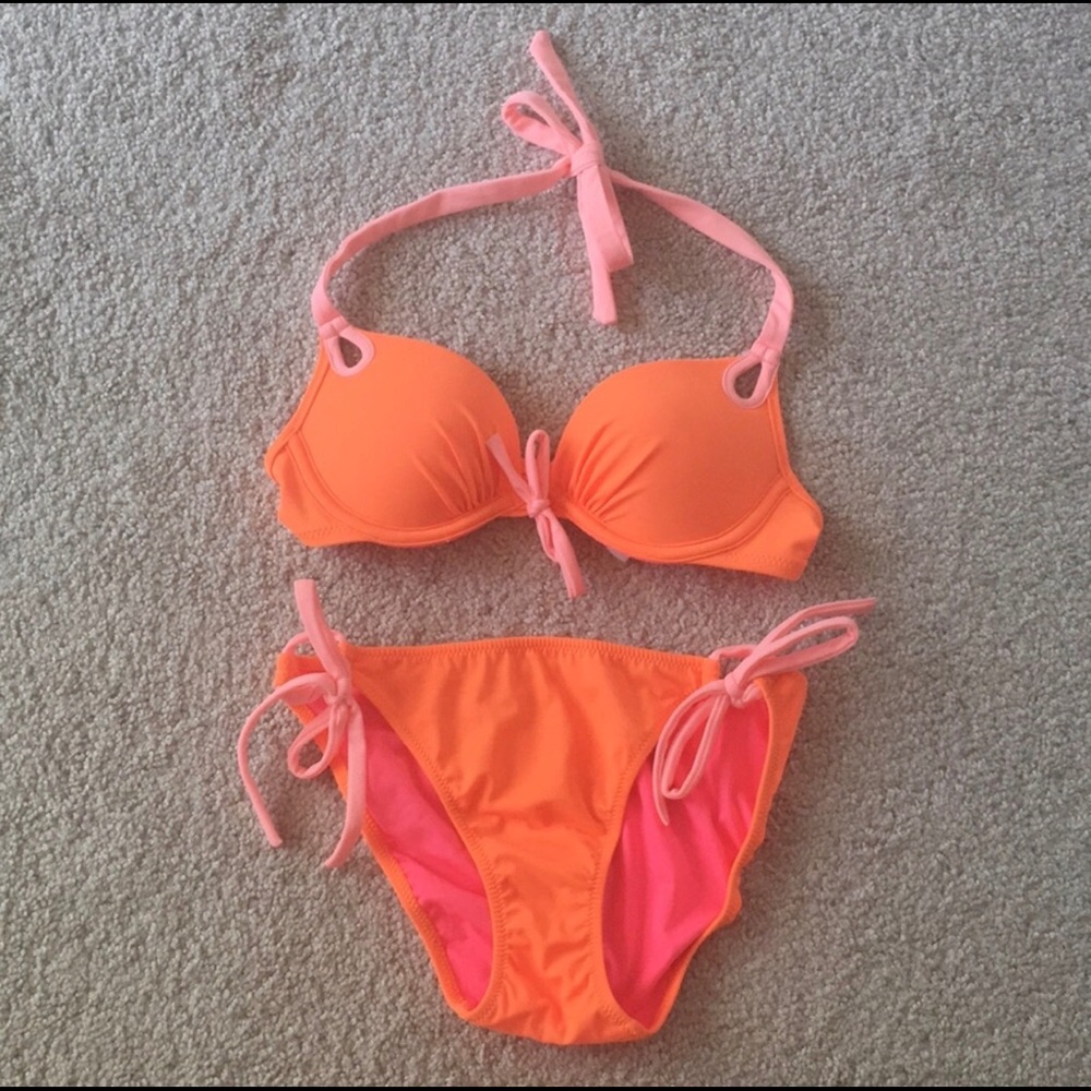 Victoria Secret Coral Bikini bombshell push-up